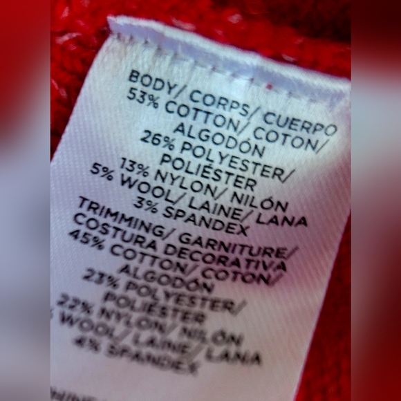 Loft Women's Heart Sweater Cotton/Wool Blend Red Soft Small - Picture 13 of 16